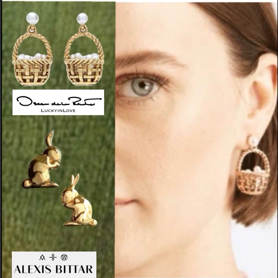Bunny Basket Of Pearls Basket Earring Alexis Bittar Oscar De La Renta 111$